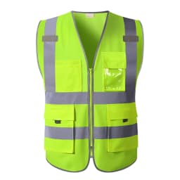 Hi Vis Work Vest Construction Building Vest Workwear Clothing Work Vest Multi Pocket Black Vest