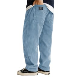 Autumn Winter Fashion Men's Solid Color Simple Basic Casual Trendy Loose Wide Leg Straight Corduroy Trousers Male Pants Clothes