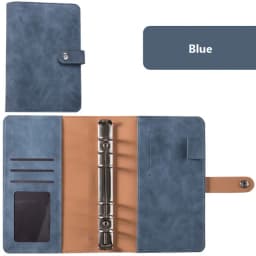 2024 New PU Leather Notebook A6 Binder DIY Planner Organizer 8 Zipper Pockets 12Pcs Budget Sheet 2Pcs French Alphabet Stickers