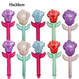10pcs Mini Rose Flower Balloons Rose Shaped Balloons Birthday Wedding Balloon Mother's Day Decoration Baby Shower Party Supplies