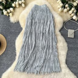 New In 2026 Spring Summer Tassel Midi Long Skirt For Women Trendy High Waist Streetwear Casual Skirts