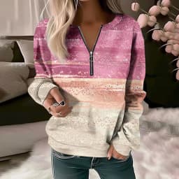 Fall Women's Sweatshirt Pullovers Basic O-Neck Zipper Yellow Red Blue Tie Street Long Sleeve Tops Autumn Casual Loose Sweatshirt