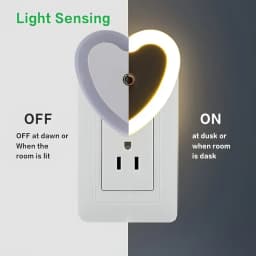 LED Mini Night Light EU/US Plug Light Sensor Heart Shape Nights Lamp For Kid's Room Bedroom Bedside Aisle Corridor 110V 240V