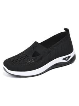 Women's shoes Solid Color Breathable Sneakers, casual sneaker women's summer sneakers, Low-top Knitted Casual Shoes Mom Shoes