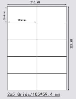 Matte White A4 Printable Sticker Label Long Strip Sticker Blank Rectangular Print Stickers for Shipping Mark, Product Label Tags