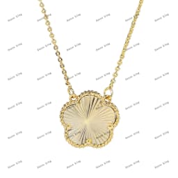 Natural Stone Shell Plant Five Leaf Flower Creative 20 Leaf Pendant Necklace Sweater Chain Women's Advanced Gift Clover