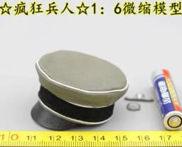 1/6 Scale Soldier Hat Helmet Cover Soldier Boat Cap Grey Miniature Air Marshal Cornice Cap Model 1/6 Soldier Accessories