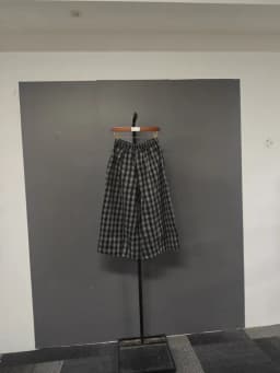 EAM Plaid High Elastic Waist Wide Leg Ankle Length Vintage Pants New Trousers Women Fashion Tide Autumn 2026 30A4051
