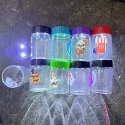1Pc Glass Jar with Led Light Smoking Storage Bottle Light-Up Air Tight Magnifying Viewing Multi-Use Container
