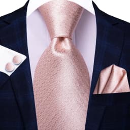 Hi-Tie Rose Peach Pink Solid Paisley Mens Silk Wedding Tie Fashion Design Necktie For Men Quality Hanky Cufflink Business Party