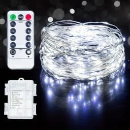 50-300LED Fairy Lights Battery Operated Twinkle String Lights, Copper Wire Dimmable Firefly Lights with Remote Control Timer
