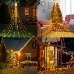 3M/2M Outdoor Christmas Decoration Light String IP67 LED Starry String Lights with Pentagram for Home Party Holiday Lighting