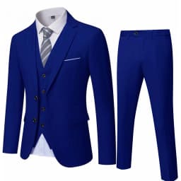 ( Blazer + Vest + Pants ) Men's Suit Slim 3 Pieces Set Solid Wedding Party Prom Groom Best Male Formal Business Suit