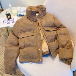 Design Cropped Puffer Jacket Autumn Winter Cotton Coat Pockets Long Sleeve Single-breasted Parkas Women Clothes Trend Streetwear