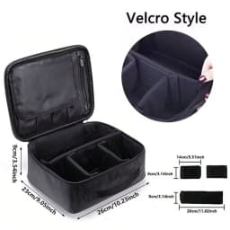 Makeup Bag Train Case Makeup Cosmetic Bag Organizer Portable Artist Storage Bag With Adjustable Dividers Makeup Brush Case