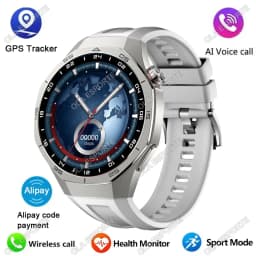 2026 New Smart Watch Men AMOLED Screen GPS Motion Track Heart Rate Blood Pressure Bluetooth Call SmartWatch IP68 Waterproof Ht22