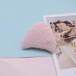 30Pcs 6*5.5CM Furry Felt Plush Padded Cat Ear Appliques For Children Headwear Accessories Clothes Sewing DIY Craft Patch