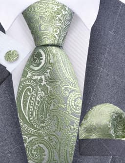 GUSLESON 8cm Blue Black Pink Men Ties Pocket Square Cufflinks Set Paisley Silk Necktie Wedding Business Gift Tie Accessories