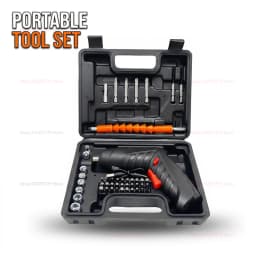 47-Piece Rechargeable Electric Screwdriver Kit 3.6V Cordless Lithium Power Tool Set for Home DIY Repairs and Assembly Tasks