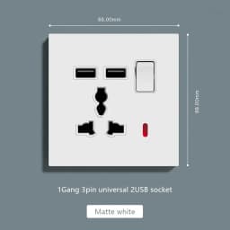 UK Standard Power Socket 13A Quick charge Plug 20W Smart Type-C Wall Outlet,220V Electrical Universal Wall Light 2way Switch