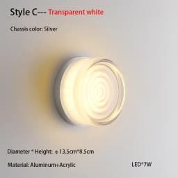 Nordic Simple Acrylic Wall Light Bedroom Bed Wall Light Atmosphere Light Corridor Balcony Ceiling Light Waterproof Wall Light