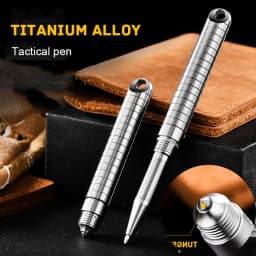 Necklace Pendant Mini Titanium Portable Signature Pen EDC Portable Keychain Pen Travel Metal Ballpoint Pen Break Windows Tool