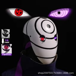 Naruto Anime Helmet mask eyes shining Cosplay Uchiha Obito Shine Mask Akatsuki Sharingan Cartoon Shine Highly Imitative toy Mask