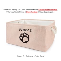 Custom Dog Toy Box - Dog Toy Basket, Collapsible,Dog Toy Bin with Comfortable Handles for Storage of Dog Toys, Dog Accessories