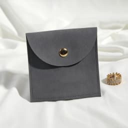 100pcs Soft Microfiber Jewellery Pouches Half Circle Snap Flap Custom Logo Suede Button Bag For Earring Ring Jewelry Packaging