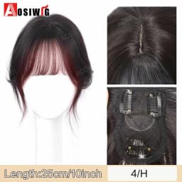 Long Straight Topper Hair Piece With Bangs Invisible Seamless Clip Overhead Toupee Invisible Replacement block Cover White Hair