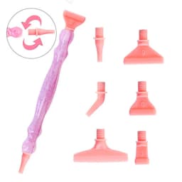 5D Diamond Painting Tool Crystal Point Drills Pen With Purple Metal Point Drill Heads Multi Placer Pen Tip And Clay Accessories