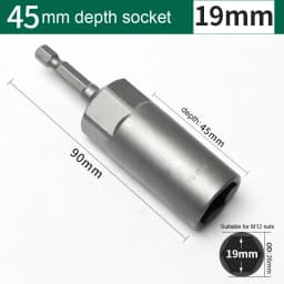 8mm-19mm Impact Socket Adapter 90mm Length Deepen Power Nut Driver Drill Bit Set for Power Tools 6.35Mm Hex Shank Quick Adapter