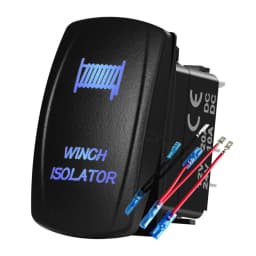 12V 24V Boat Trim Tabs Switch (ON)-OFF-(ON) Momentary Rocker Switch Waterproof Blue Light ON-OFF Toggle Switch With Harness