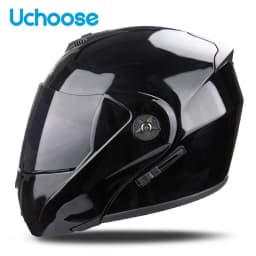 Uchoose Unisex Motorcycle Helmet DOT Certification Double Lens Cross Section Helmet Safety Modular Flip Helm Helmet With Visor