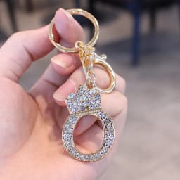 26 Initial Letter Rhinestone Keychain For Women Charm Crystal Crown Gold Plated Key Ring Bag Car Key Chains DIY Accessoreis