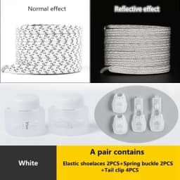 1 Pair Reflective Elastic Laces Sneakers Shoelaces for Sneakers Kids Adult Fast Without Tie Flat Rubber Bands Luminous Shoelace