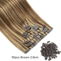 #4 Browm Injected PU Seamless Clip On Hair Invisible Clip Ins Human Hair Machine Remy 7Pcs 100-120g 24 inch Invisible Hair Clips