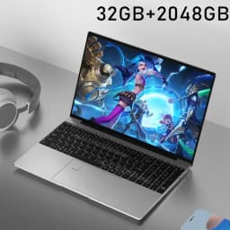 2026 Silver Laptop 15.6-inch Gaming Computer Intel i9-9900 IPS HD Video 16 GB/32GB ddr3 1024GB/2048GB ssd M.2 Windows 11 Notebo