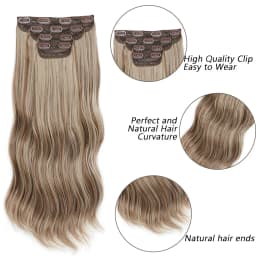 Bio Body Wave Clip In Hair Extensions 22 Inches 4 pcs/lot 220g Soft Natural Heat Resistant Fiber Clip In Synthetic Hair