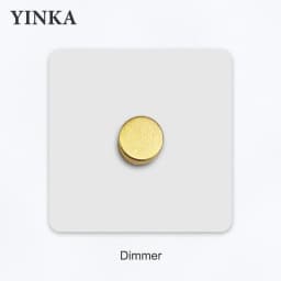 YNKA Stainless Steel Wall Light Switch White Panel with Gold Toggle ,AC110–250V Durable Scratch Resistant Decorative Wall Switch
