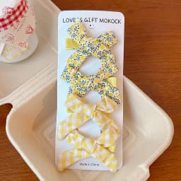 2026 4PCS/Set Kids Hair Clips Gingham Floral Bow Hair Barrettes No Hurt Hair Non Slip Soft Fabric Toddler Girls Accessories Gift