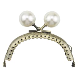 Metal Clutch Bag Kiss Clasp Lock Clasp with Pearl Coin Bag Kiss Clasp Lock DIY Coin Purse Frame Handle Handbag Craft Accessories