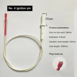 18/20/24/26/28mm Line Gas Cooker Range Stove Spare Part Igniter Ceramic Electrode With Cable Rod Ceramic Gas Cooker Accessories
