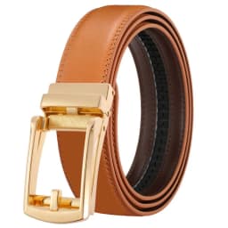 3.5cm Belt for Men Automatic Genuine Leather Belt Men Leather Ratchet Adjustable Real Ratchet Leather Dress Designer