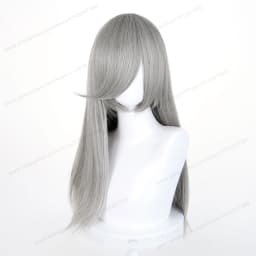 60cm Long Straight Cosplay Synthetic Wig With Bangs Golden Yellow Green Blonde Purple Heat Resistant Hair Anime Wigs + Wig Cap