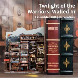 CUTEBEE 3D Wooden Puzzle DIY Dollhouse with Led Light Twilight of the Warriors Bookend Toys for Adults Lover Child Gifts