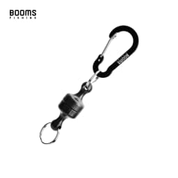 Booms Fishing Magnetic Net Release Holder With Coiled Lanyard Fly Fishing Tool Strong Magnet Carabine Anti-Drop Rope Accessories