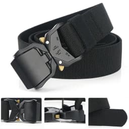 Nylon Braided Tactical Belt Men's Outdoor Quick Release Buckle Military Belt Casual Training Hunting Golf Trouser Waist Belt