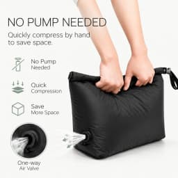 Luggage Vacuum Compression Bag Pump Free Reusable Vacuum Storage Bag 70% Space Save Waterproof Travel Clothes Sealed Packing Bag
