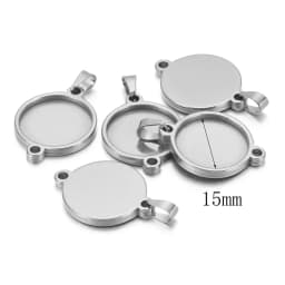 5pcs/lot stainless steel blank Cabochon Base Setting Charms Round Oval Pendant fit 15 20 25mm jewelry making supplies